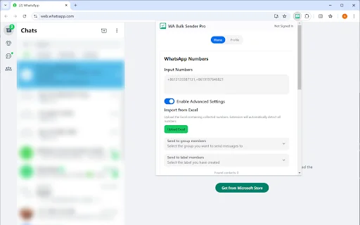 WA Bulk Sender Pro ডাউনলোড করুন – হোয়াটসঅ্যাপ বাল্ক মেসেজ টুল - Screenshot 1