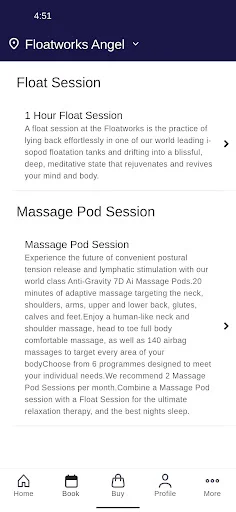 Floatworks App ডাউনলোড করুন – ফ্লোটিং থেরাপি বুকিং সহজ করুন - Screenshot 2