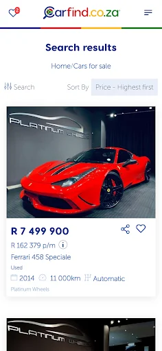 Carfind.co.za অ্যাপ ডাউনলোড করুন – সেরা নতুন ও ব্যবহৃত গাড়ি খুঁজুন - Screenshot 2