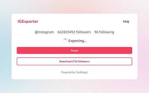 IExporter – Instagram Follower Export Tool ডাউনলোড করুন - Screenshot 2